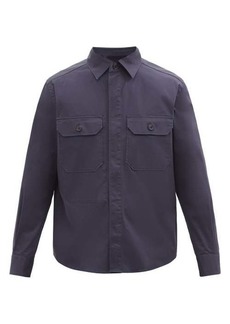 Zegna - Patch-pocket Cotton-blend Poplin Overshirt - Mens - Navy