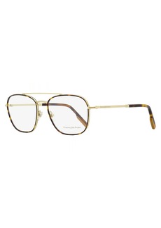 Ermenegildo Zegna Men's Rectangular Eyeglasses EZ5183 032 Matte Gold/Havana 56mm