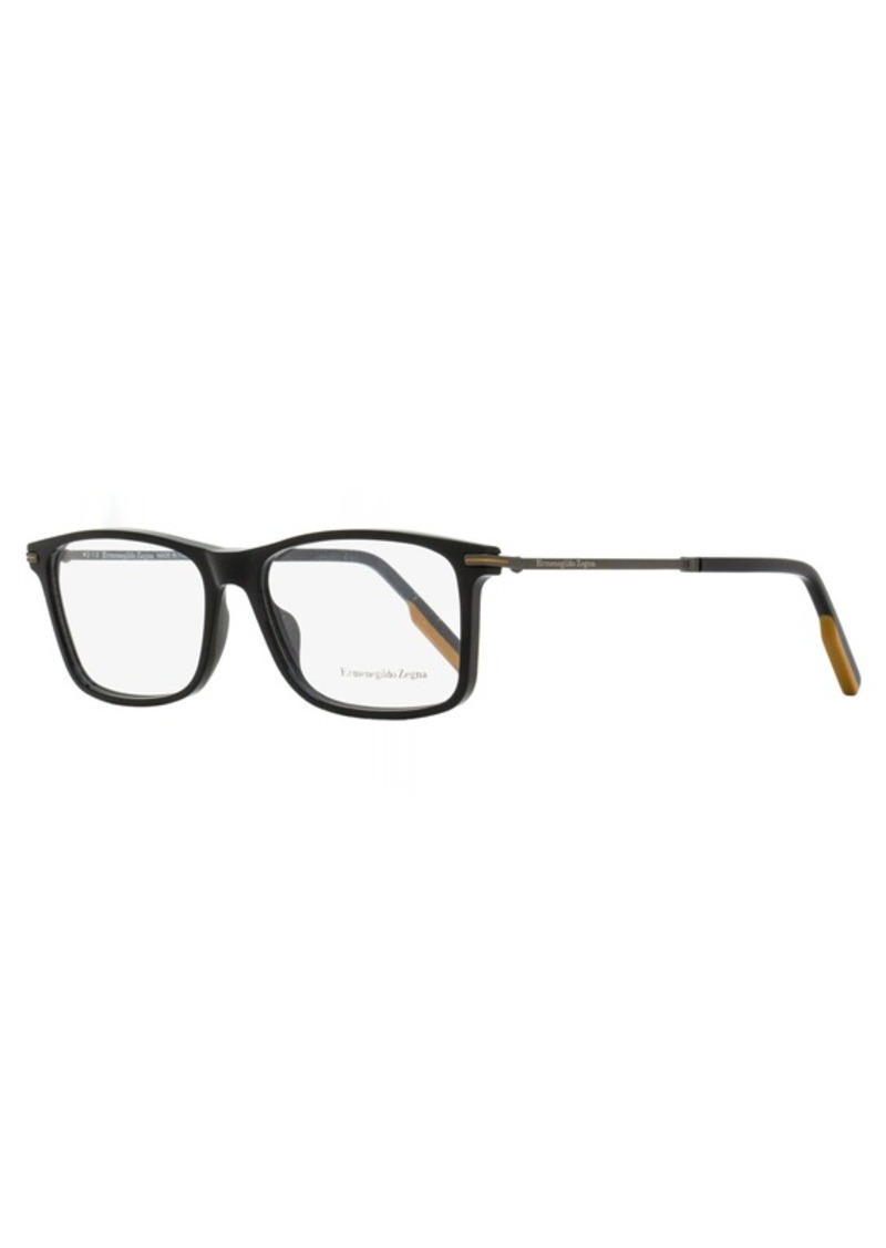 Ermenegildo Zegna Men's Rectangular Eyeglasses EZ5185 001 Black/Gunmetal 57mm