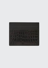 ZEGNA Men's Simple Alligator/Calf Leather Card Case
