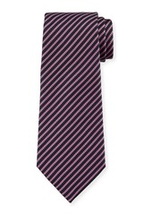 Ermenegildo Zegna Men's Striped Linen-Silk Tie  Purple