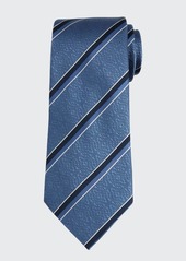 ZEGNA Men's Textured Stripe Silk Tie