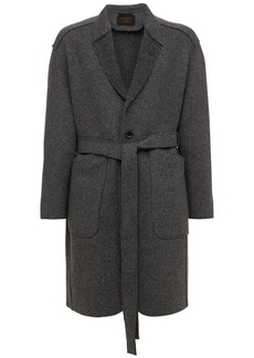 Zegna Felted Cashmere & Wool Jersey Coat