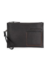 Zegna Grained Leather Zip Pouch
