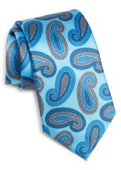ZEGNA Medallion Silk Tie in Blue Paisley at Nordstrom