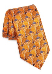 ZEGNA Quadri Colorati Floral Silk Tie in Orange at Nordstrom