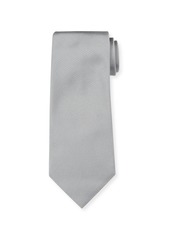 Ermenegildo Zegna Solid Silk Twill Tie, Silver