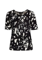 Escada Dalmatian-Print Wool & Silk T-Shirt