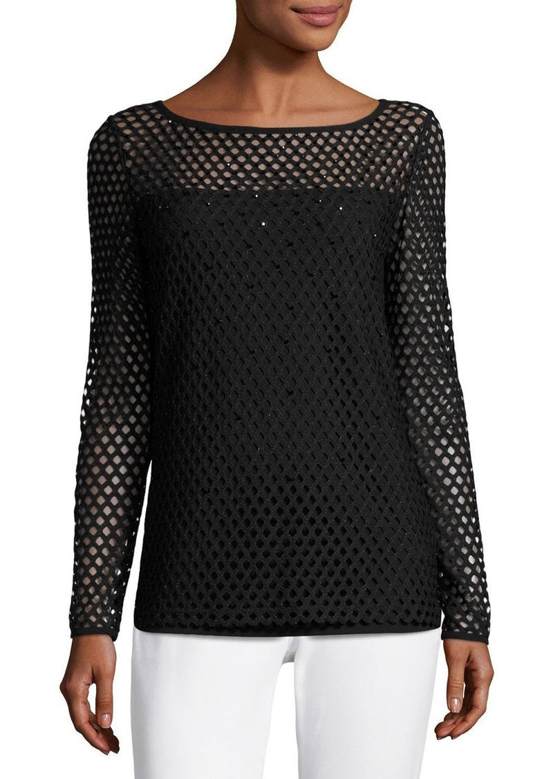 Escada Escada Eve Mesh Long-Sleeve Top | Tops