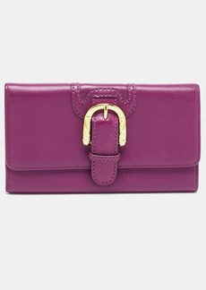 Escada Leather Buckle Flap Clutch