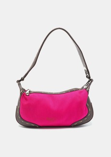 Escada Magenta/dark Leather And Canvas Small Eluna Bag