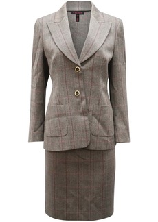 Escada Two Piece Plaid Suit and Skirt in Multicolor Wool