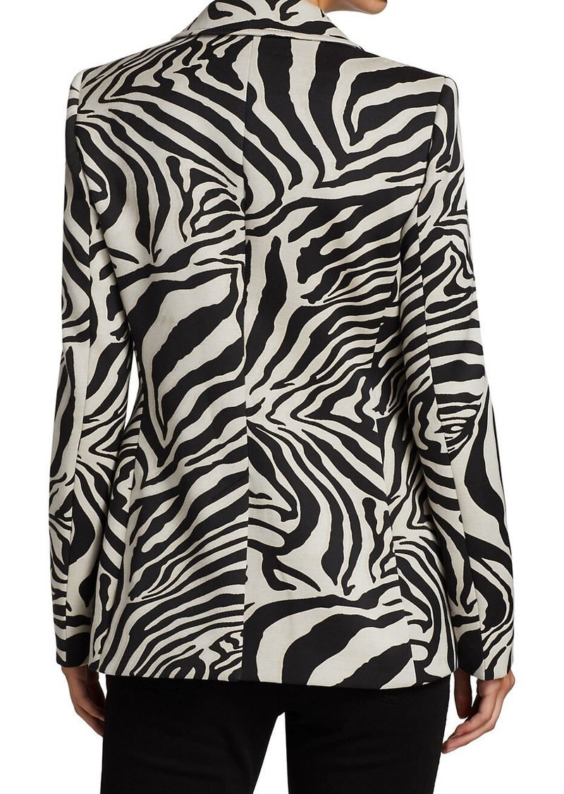 Jacquard Zebra-Print Blazer Jacket - 60% Off!