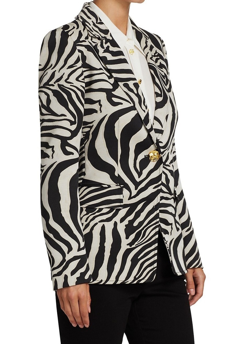 Jacquard Zebra-Print Blazer Jacket - 60% Off!