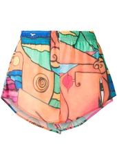 Esteban Cortazar beach-print mini shorts