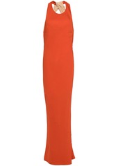 Esteban Cortazar Woman Open-back Silk-trimmed Crepe Gown Orange