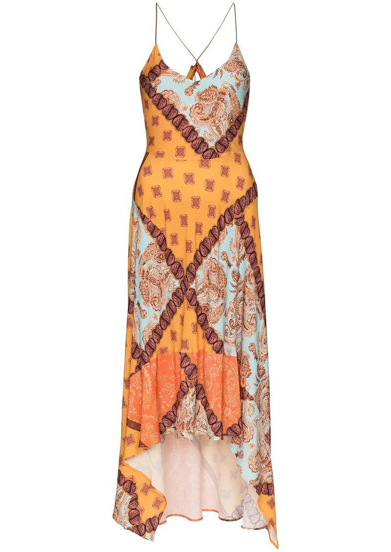 paisley print midi dress