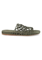 Etienne Aigner Barbados Woven-Leather Thong-Toe Sandals