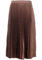 Etro abstract-print pleated midi skirt