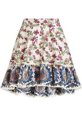 Etro Berry-print ruffled miniskirt