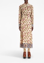 Etro berry-print silk midi skirt