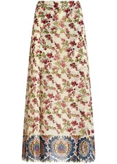 Etro berry-print silk midi skirt