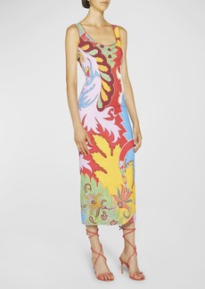 Etro Blooming Paisley-Print Midi Dress
