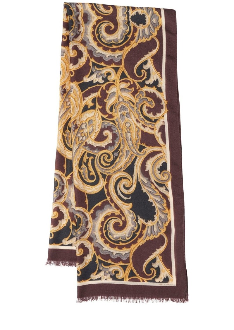 Etro Boheme Printed Wool Blend Scarf