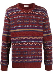 Etro contrast pattern intarsia knit jumper