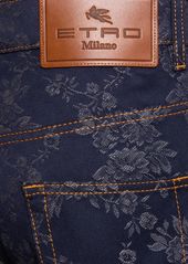 Etro Cotton Jacquard High Rise Straight Jeans