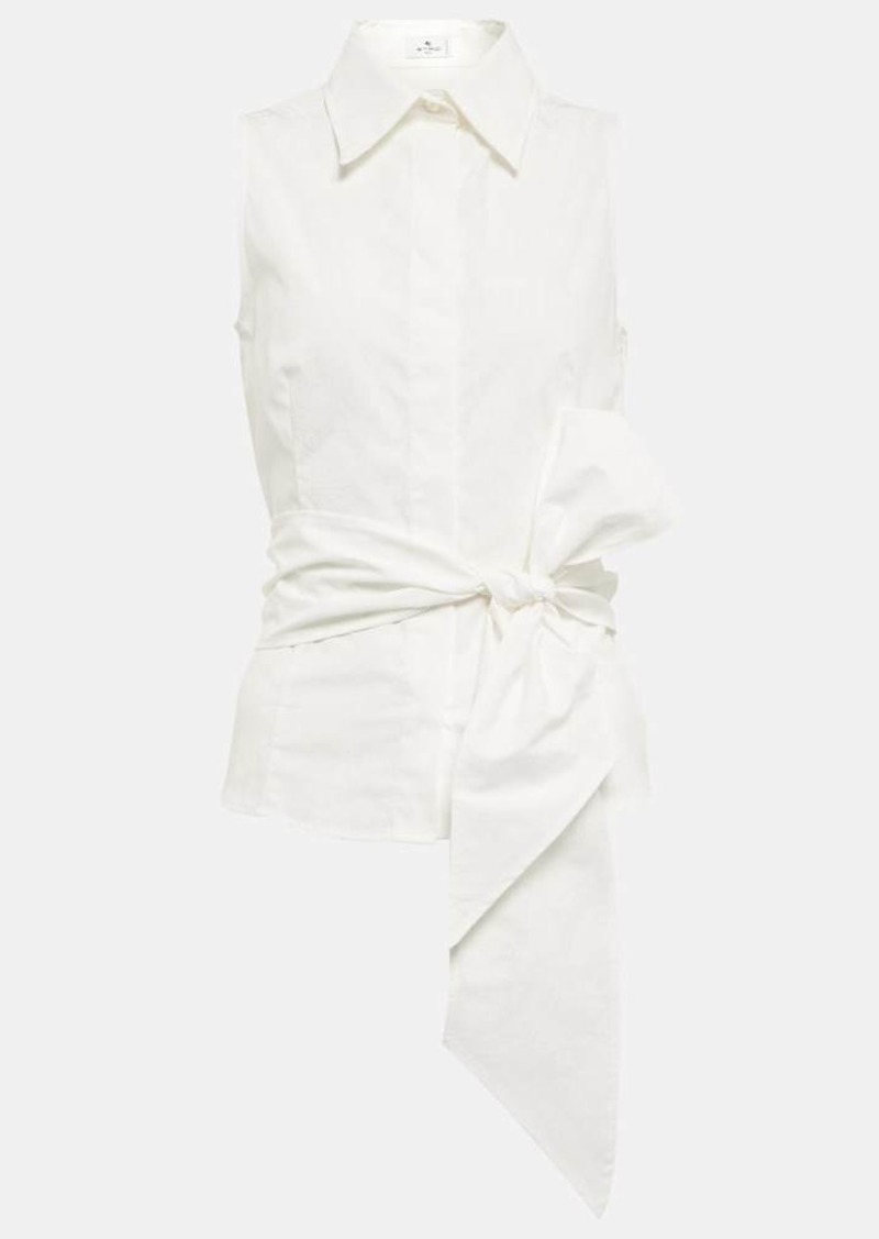 Etro Cotton tie-waist blouse