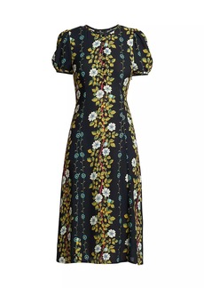 Etro Crepe Floral Buttoned Midi-Dress