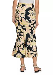 Etro Damask Godet Midi-Skirt