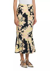 Etro Damask Godet Midi-Skirt