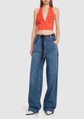 Etro Denim High Rise Wide Jeans