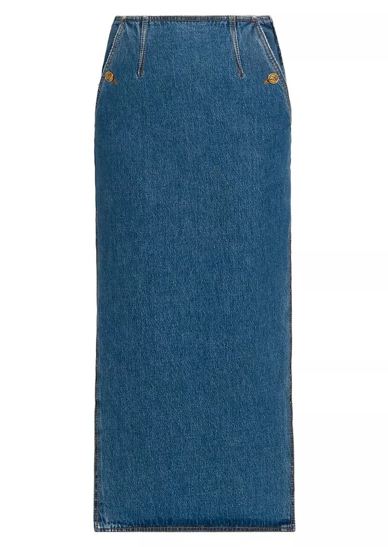 Etro Denim Maxi Skirt