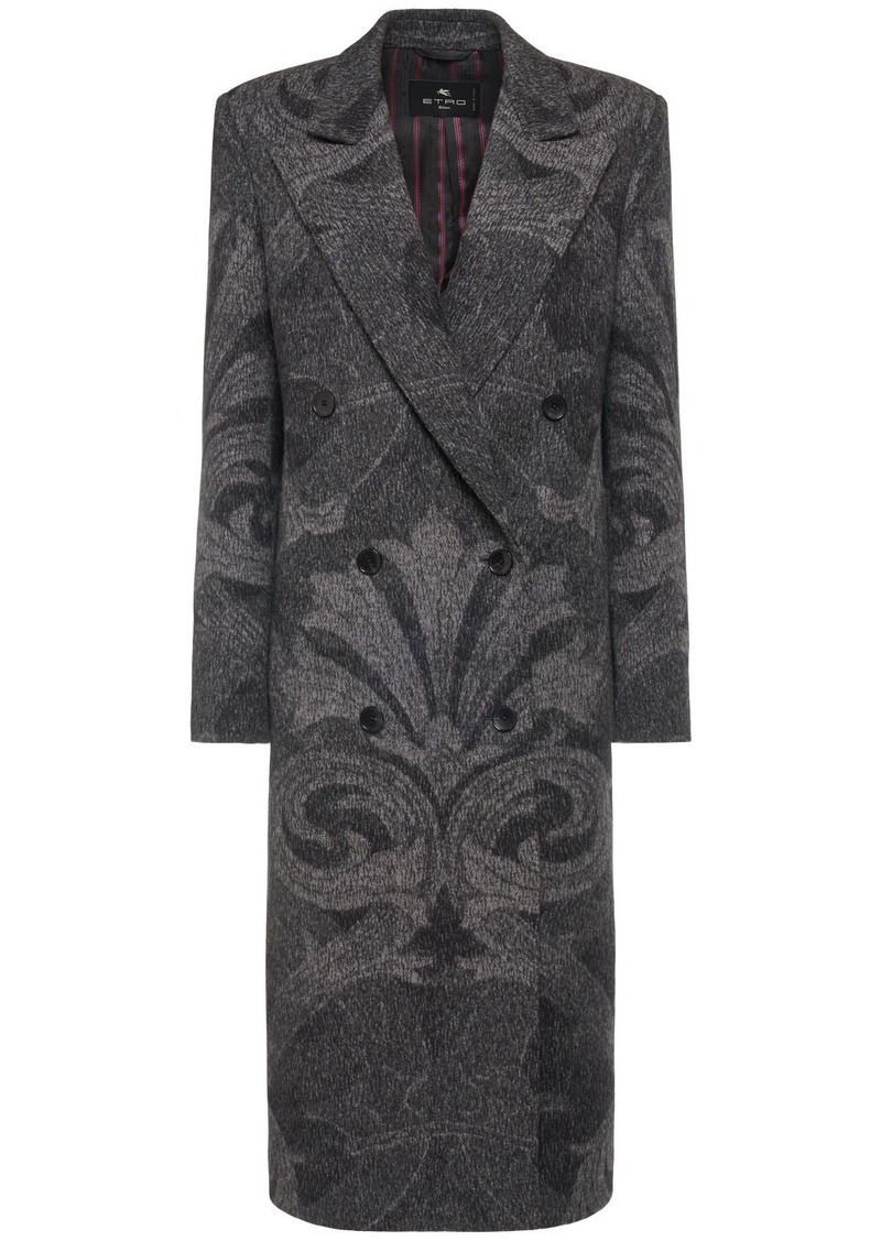 Etro Double Breasted Wool Long Coat