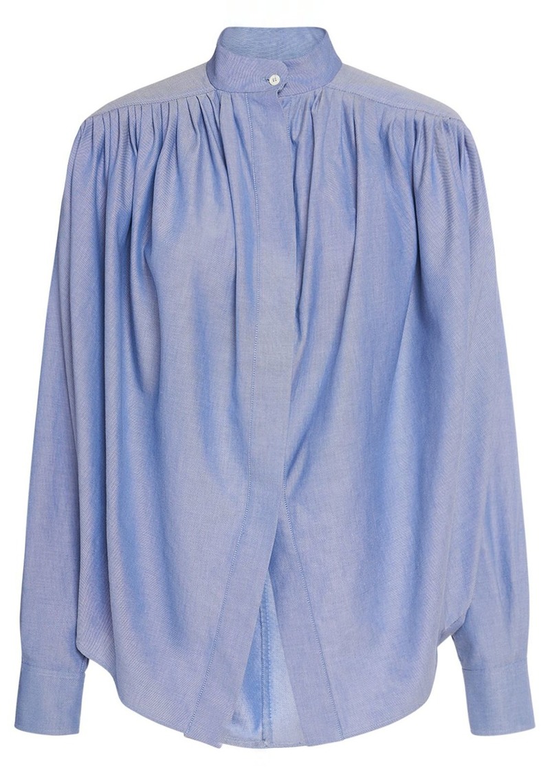 Etro Draped Cotton Long Sleeve Shirt