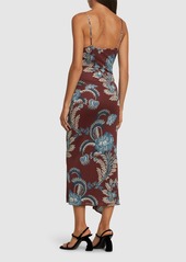 Etro Draped Printed Viscose Long Dress