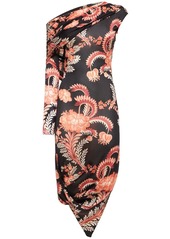 Etro Draped Printed Viscose Midi Dress