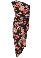 Etro Draped Printed Viscose Midi Dress