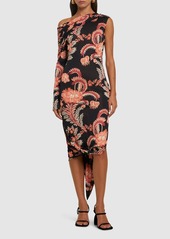 Etro Draped Printed Viscose Midi Dress