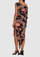 Etro Draped Printed Viscose Midi Dress