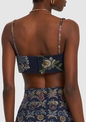 Etro Embroidered Denim Crop Top