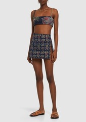 Etro Embroidered Denim Crop Top