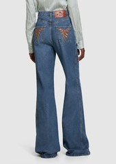 Etro Embroidered Denim Flared Jeans