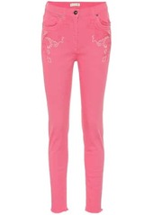 Etro Embroidered high-rise jeans