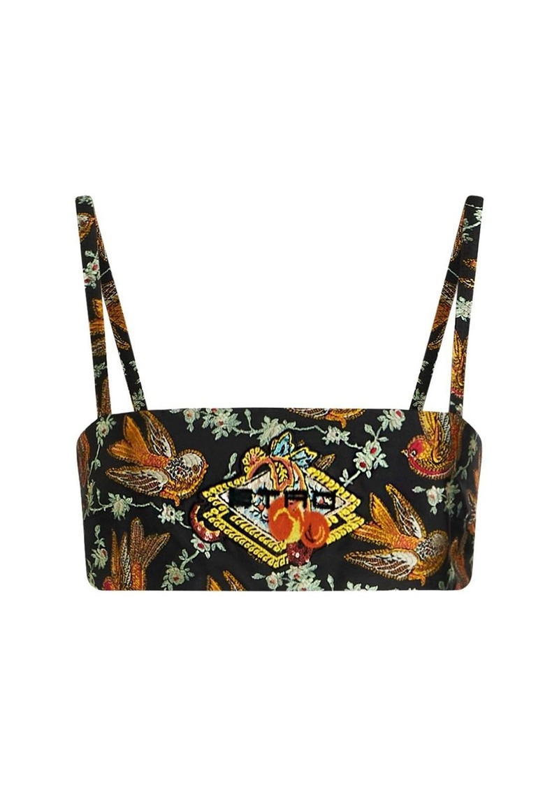 Etro Embroidered Logo Crop Top