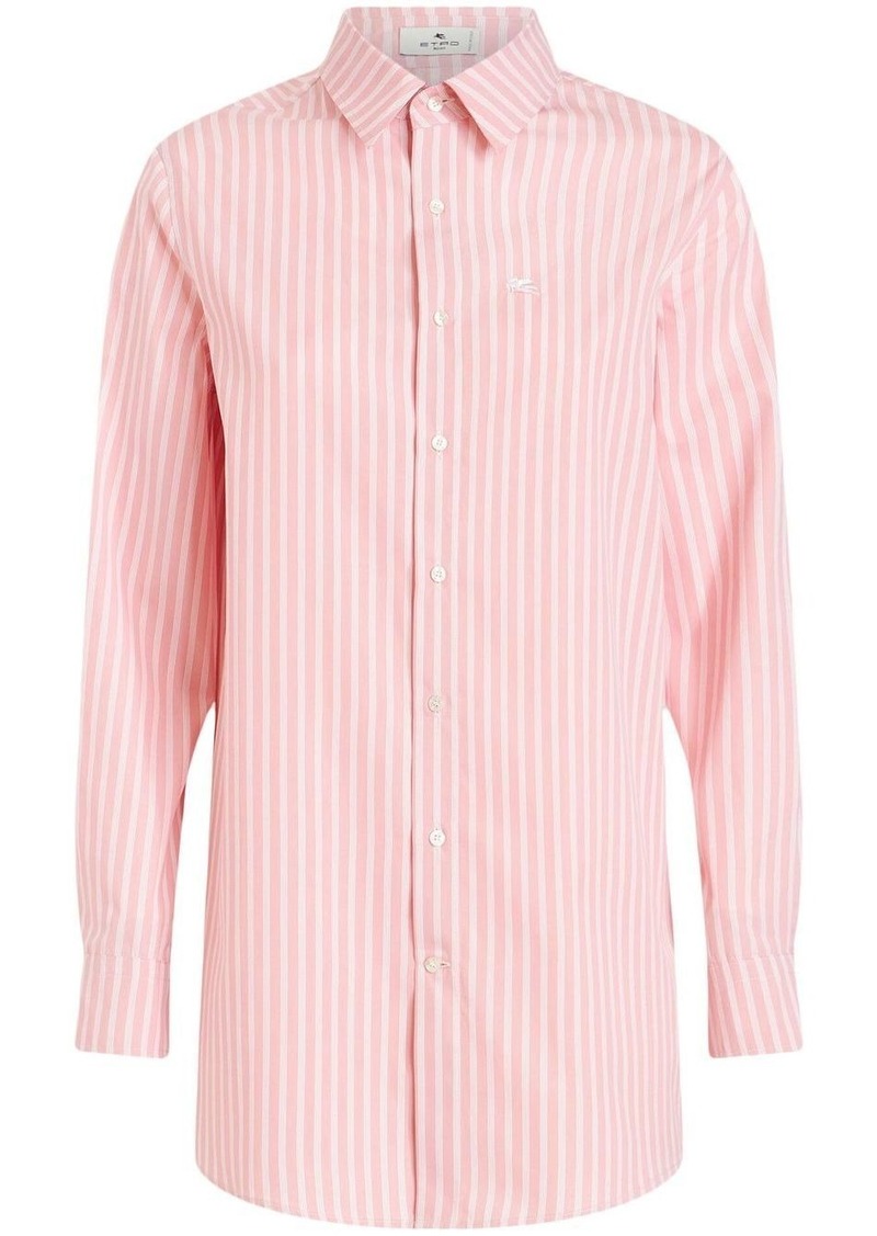 Etro embroidered-logo striped shirt