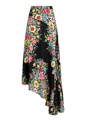 Etro - Asymmetric Floral-Crepe Maxi Skirt - Multi - IT 40 - Moda Operandi